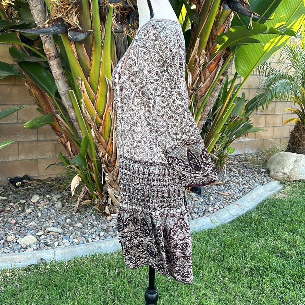 Veronica Beard Makai Print Boho Smocked Mini Dress Size 6 - Picture 12 of 15